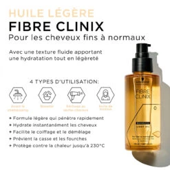 Huile Pour Cheveux Fins à Normaux Fibre Clinix Schwarzkopf 100 Ml -Coupe Élégance Soldes Boutique oil fibre light 2 63711.1695629057